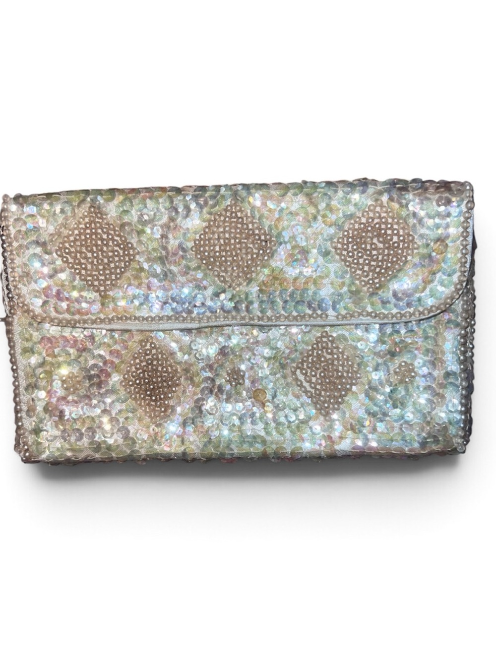 EUC~La Regale Vintage 1950s Sequin Embellished Envelope Clutch